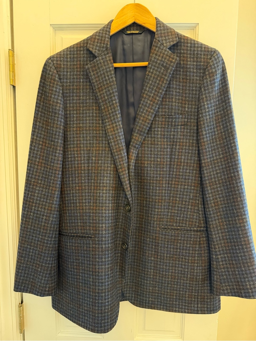Brooks Brothers 100% Wool Navy and Brown Fitzgerald Blazer